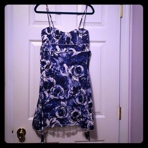 Blue floral prints dress sundress party dance